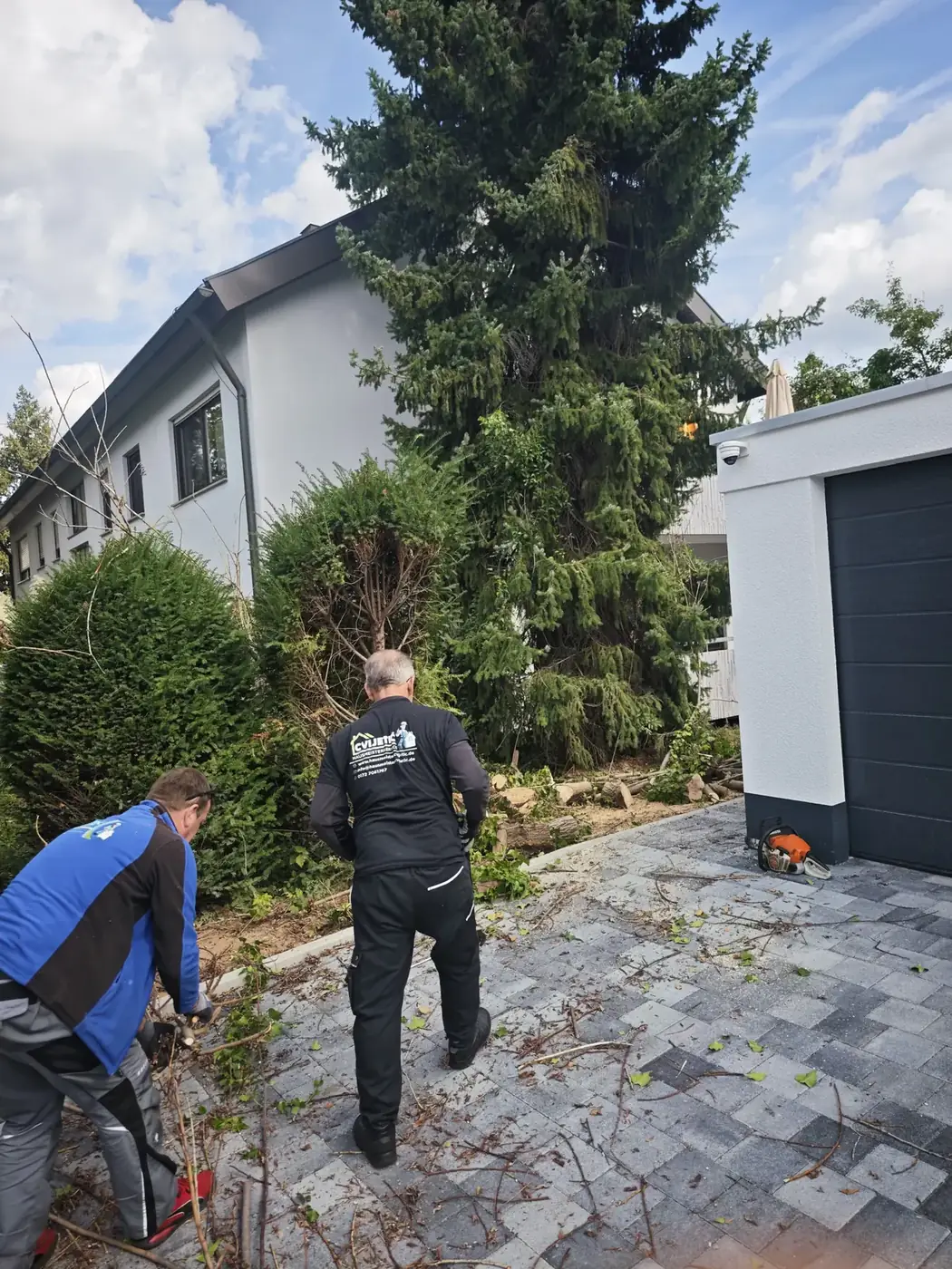 Team von Hausmeisterservice Cvijetić beim Gehölz- und Baumrückschnitt